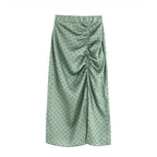 vintage elegant polka dot midi skirt