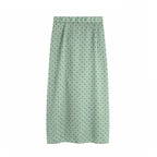 vintage elegant polka dot midi skirt