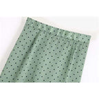 vintage elegant polka dot midi skirt