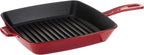 Staub Cast Iron 10-inch Square Grill Pan - Cherry, Made in France