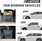 HOTOR Car Trash Can, Multifunctional Car Accessory for Interior Car Stuff Storage with Compact Design, Waterproof Car Organizer and Storage with Adjustable Straps, Magnetic Snaps (Gray)