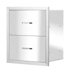 18"x 20"  Steel -in Barbecue Outdoor Kitchen Double Drawer Unit