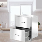18"x 20"  Steel -in Barbecue Outdoor Kitchen Double Drawer Unit