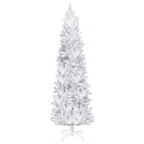 EasingRoom 7.5 FT White Artificial Christmas Tree Slim Skinny Tree with Pre-Lit Lights 1050 Tips White