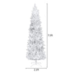 EasingRoom 7.5 FT White Artificial Christmas Tree Slim Skinny Tree with Pre-Lit Lights 1050 Tips White
