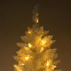 SalonMore 7.5 ft White Artificial Christmas Tree Pencil Pine Slim Skinny Tree with Pre-Lit Lights 1050 Tips