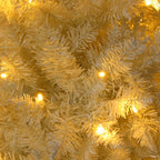 SalonMore 7.5 ft White Artificial Christmas Tree Pencil Pine Slim Skinny Tree with Pre-Lit Lights 1050 Tips