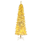 SalonMore 7.5 ft White Artificial Christmas Tree Pencil Pine Slim Skinny Tree with Pre-Lit Lights 1050 Tips