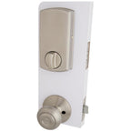 Castle Satin Nickel Electronic Touchpad Single Cylinder Deadbolt with Hartford Knob Combo Pack