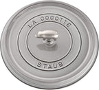 Staub Cast Iron 6-qt Cochon Shallow Wide Round Cocotte - Graphite Grey, Made in France