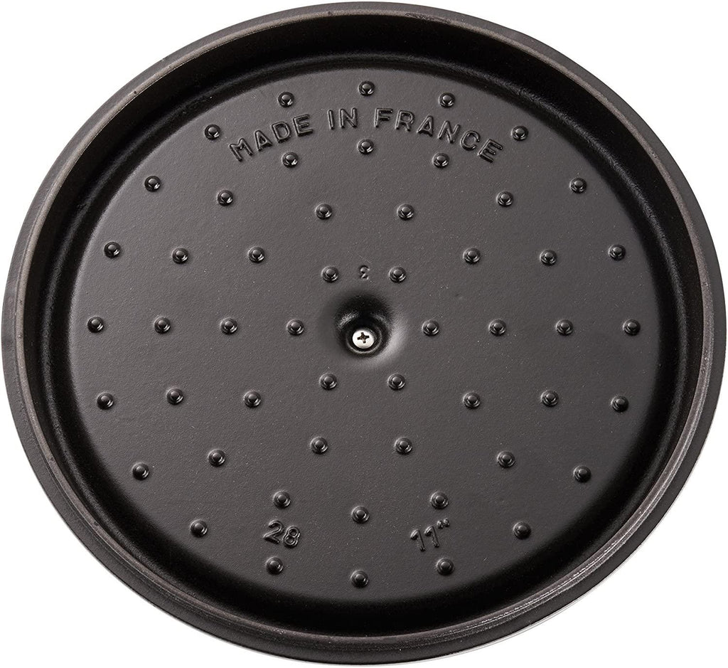 Staub Cast Iron 6-qt Cochon Shallow Wide Round Cocotte - Graphite Grey, Made in France