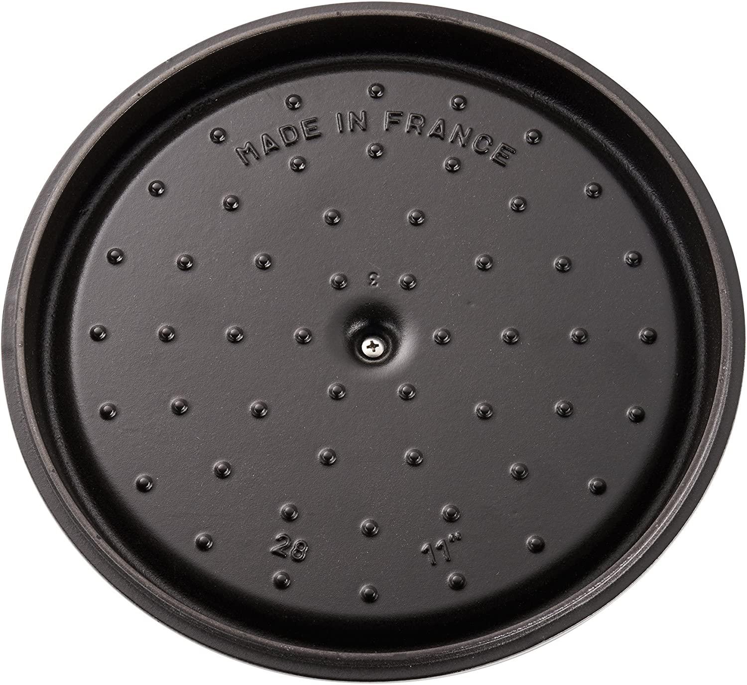 Staub Cast Iron 6-qt Cochon Shallow Wide Round Cocotte - Graphite Grey, Made in France