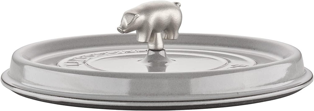 Staub Cast Iron 6-qt Cochon Shallow Wide Round Cocotte - Graphite Grey, Made in France