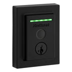 Halo Touch Matte Black Contemporary Fingerprint Wi-Fi Electronic Smart Lock Deadbolt Featuring SmartKey Security