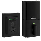 Halo Touch Matte Black Contemporary Fingerprint Wi-Fi Electronic Smart Lock Deadbolt Featuring SmartKey Security