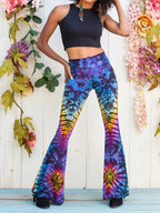 Tie-dye casual flared pants