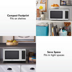 70723 0.7 cu. ft Compact 700 Watts 10 Power Settings, 6 Heating Presets, Removable Turntable, ADA Compliant Small Countertop Microwave,  Steel