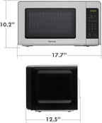 70723 0.7 cu. ft Compact 700 Watts 10 Power Settings, 6 Heating Presets, Removable Turntable, ADA Compliant Small Countertop Microwave,  Steel