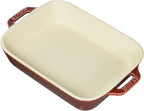 STAUB Ceramics Rectangular Baking Dish, 7.5x6-inch, Rustic Red