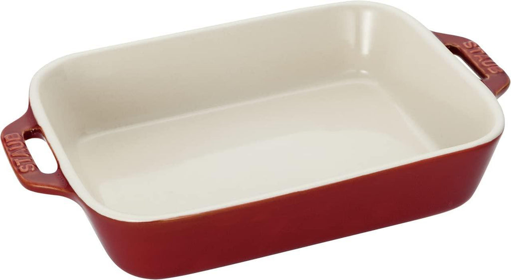 STAUB Ceramics Rectangular Baking Dish, 7.5x6-inch, Rustic Red
