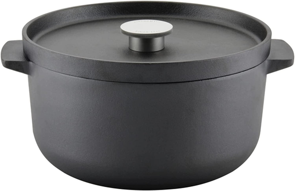 KitchenAid Seasoned Cast Iron Dutch Oven/Casserole, 6 Quart - Black