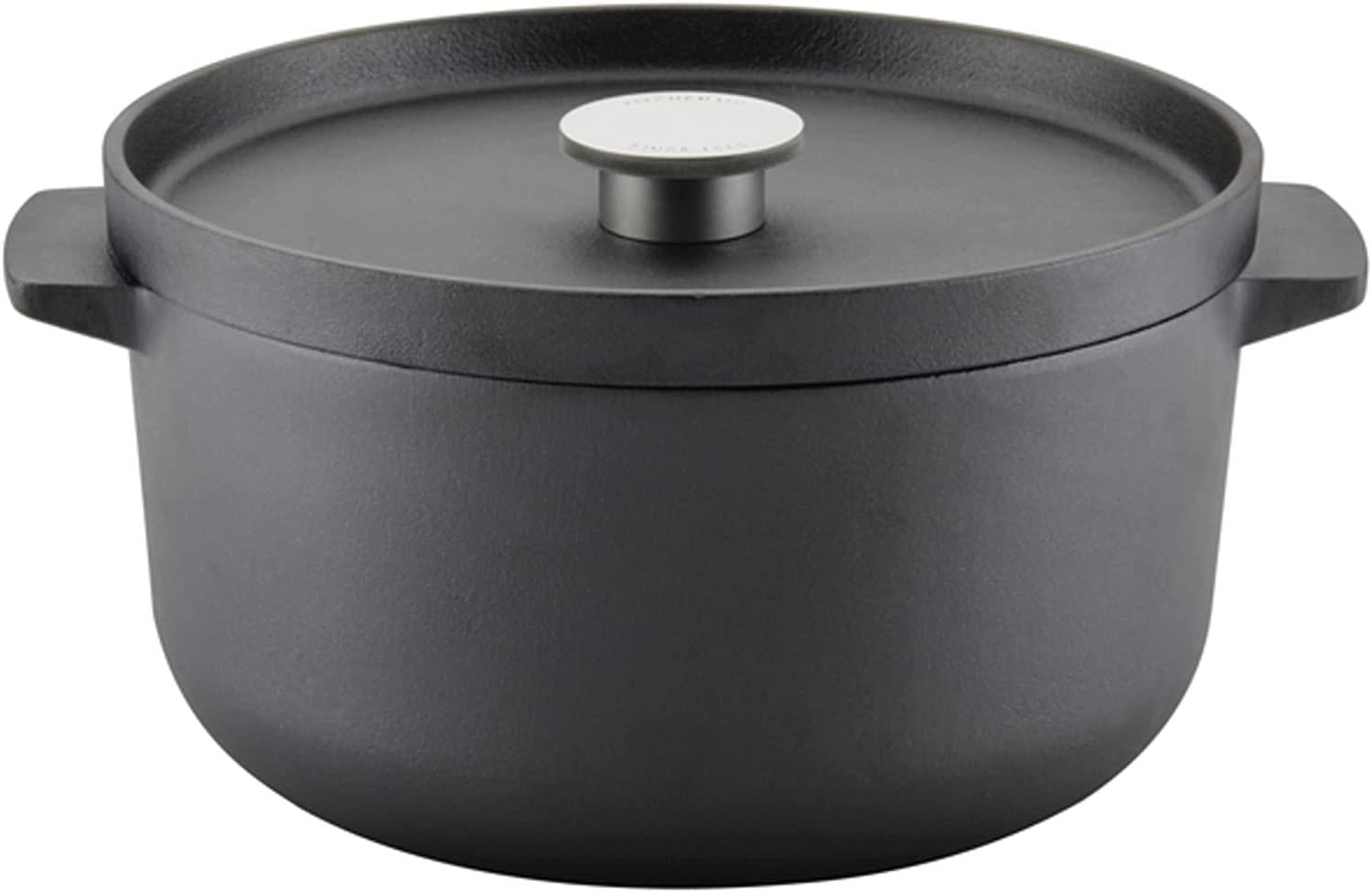 KitchenAid Seasoned Cast Iron Dutch Oven/Casserole, 6 Quart - Black