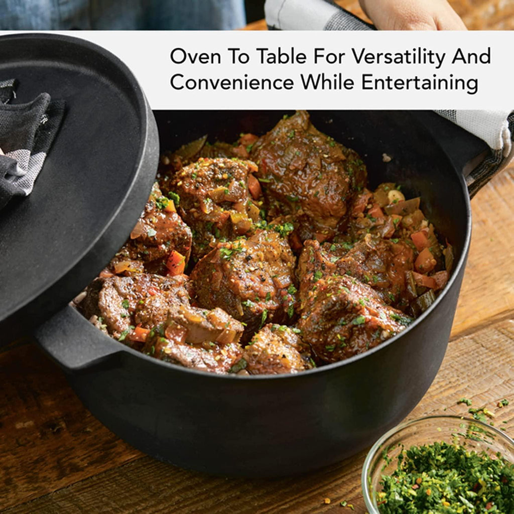 KitchenAid Seasoned Cast Iron Dutch Oven/Casserole, 6 Quart - Black