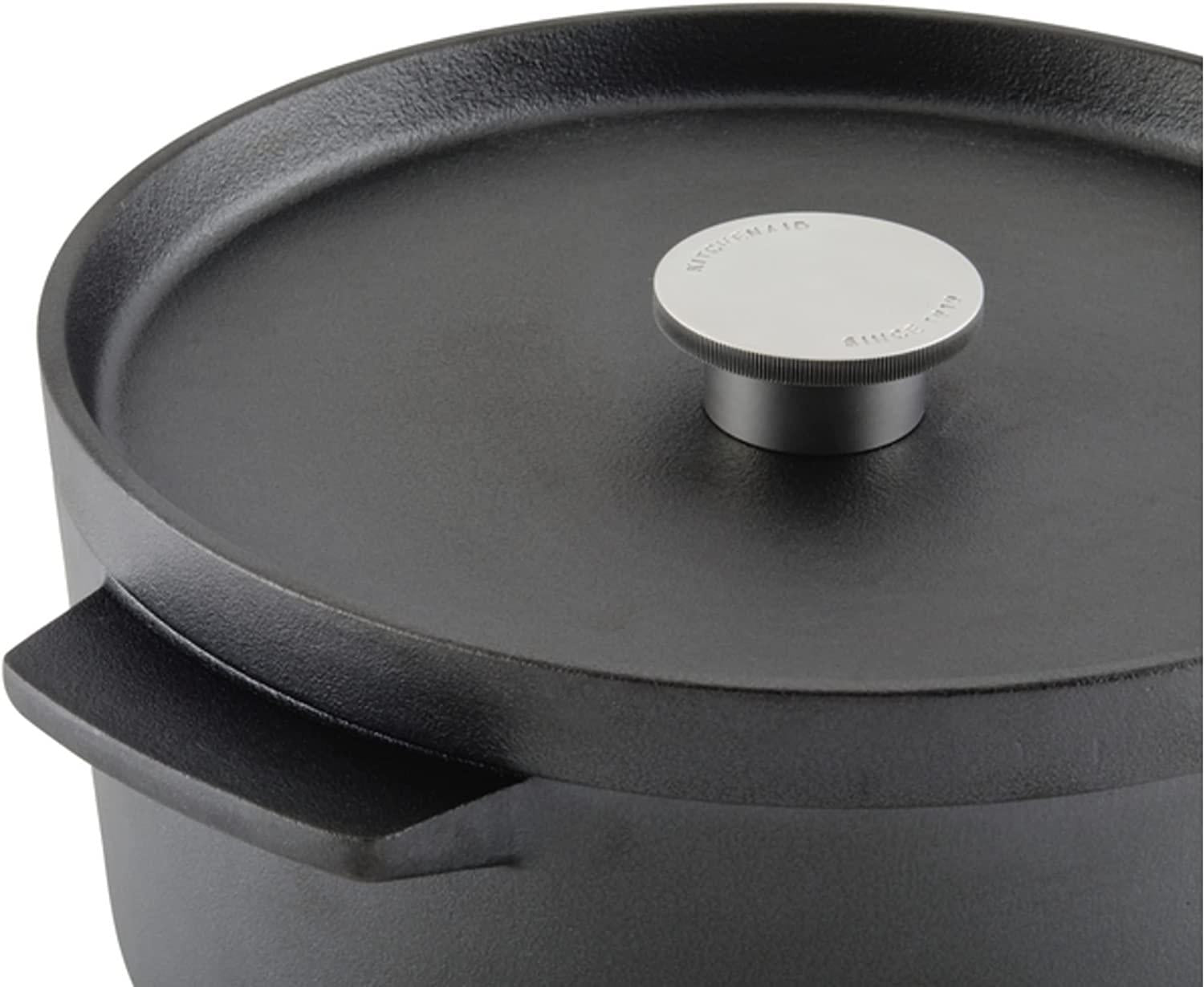 KitchenAid Seasoned Cast Iron Dutch Oven/Casserole, 6 Quart - Black