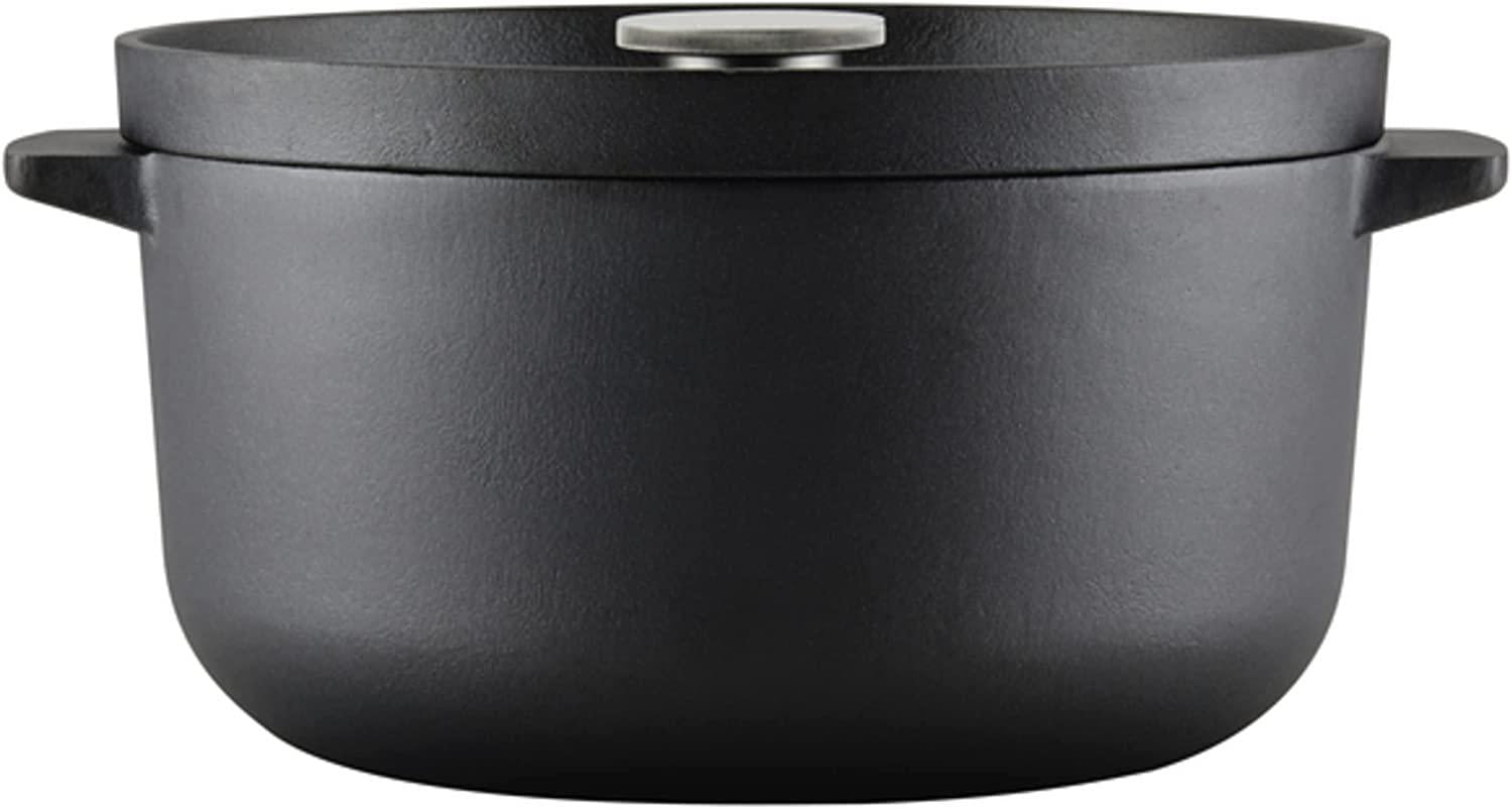 KitchenAid Seasoned Cast Iron Dutch Oven/Casserole, 6 Quart - Black