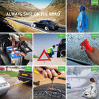 STDY Car Roadside Emergency Kit, Vehicle Truck Safety Road Side Assistance Kits Auto Accessory, with Jumper Cables, First Aid Kit, Tow Rope, Reflective Triangle, Tire Pressure Gauge, etc