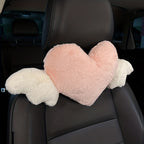 1pc Cute Cartoon Car Headrest Pillow, Neck Support Pillow, Cartoon Duck Love Heart Back Waist Pillow Seat Back Cushion Car Interior Decoration