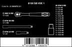 W05004970001 8100 SB VDE 1 Zyklop Ratchet Set, Insulated, 3/8", (Pack of 17)