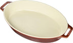 STAUB Ceramics Oval Baking Dish, 14.5-inch, Rustic Red