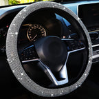 Sparkle And Shine: Universal Artificial Diamond Car Steering Wheel Cover Set