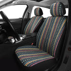 Pariitadin Baja Saddle Blanket Car Seat Covers Full Set with Seat Belt Pads, Washable Breathable Striped Woven Cloth Seat Covers for Cars Interior, Universal Fit Most Cars, Airbag Compatible, Red/Blue