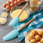 KitchenAid Bamboo Spatula Set, 2-Piece, Aqua Sky 2