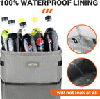 HOTOR Car Trash Can, 3-Gallon Ultra-Large Car Garbage Can, 100% Leakproof &amp; Waterproof Trash Can for Car, Multipurpose Car Trash Bin with Adjustable Straps, Magnetic Buckles, Mesh Pockets (Gray)