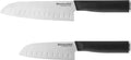 KitchenAid Classic 2 Piece Santoku Knife Set with Custom-Fit Blade Cover, 7-inch, 5-inch, Sharp Kitchen Knife, High-Carbon Japanese Stainless Steel Blades, Black