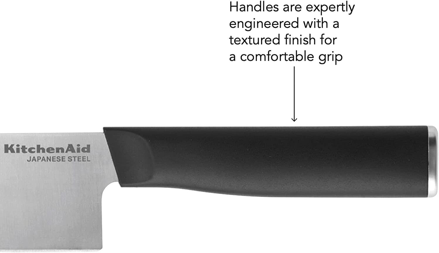 KitchenAid Classic 2 Piece Santoku Knife Set with Custom-Fit Blade Cover, 7-inch, 5-inch, Sharp Kitchen Knife, High-Carbon Japanese Stainless Steel Blades, Black