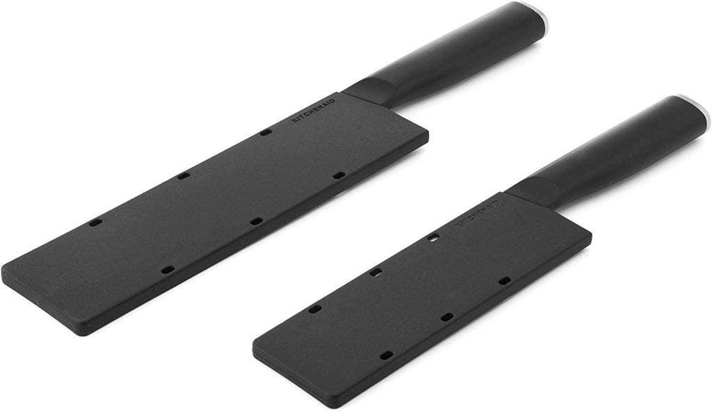 KitchenAid Classic 2 Piece Santoku Knife Set with Custom-Fit Blade Cover, 7-inch, 5-inch, Sharp Kitchen Knife, High-Carbon Japanese Stainless Steel Blades, Black