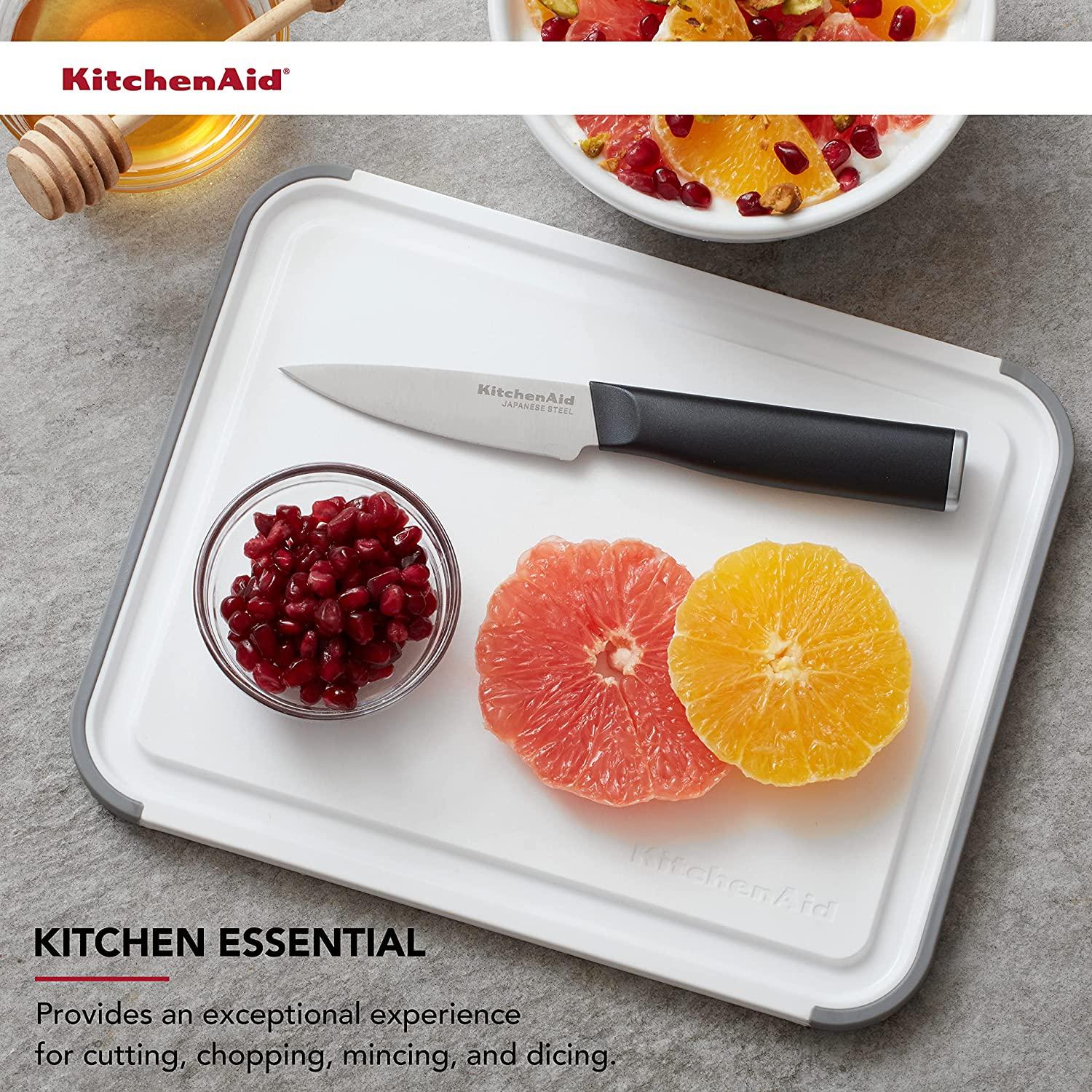 KitchenAid Classic Nonslip Plastic Cutting Board, 8x10-Inch, White