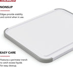 KitchenAid Classic Nonslip Plastic Cutting Board, 8x10-Inch, White