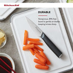 KitchenAid Classic Nonslip Plastic Cutting Board, 8x10-Inch, White