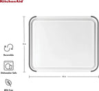 KitchenAid Classic Nonslip Plastic Cutting Board, 8x10-Inch, White