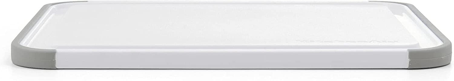 KitchenAid Classic Nonslip Plastic Cutting Board, 8x10-Inch, White