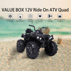 URHOMEPRO Kids Ride On ATV, 12V Battery Powered Kids Electric Cars, 4 Wheeler Quad with Headlights, MP3, USB, Volume Control, LarSeat, Electric Ride on Toys for Boys Girls, Two Speed Mode, Q11319