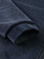 mens thicken fleece lined velour stand collar solid warm overcoats with pocket