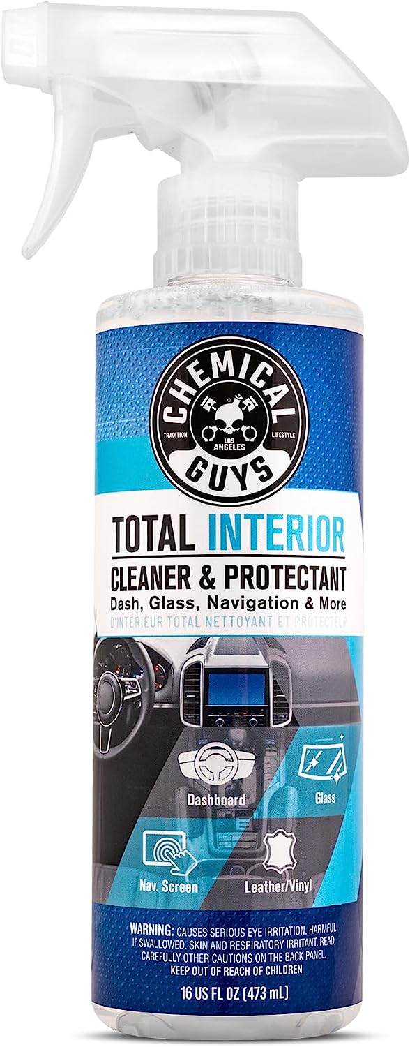 Chemical Guys SPI22016 Total Interior Cleaner and Protectant, 16 fl oz &amp; SPI_103_16 Sprayable Leather Cleaner and Conditioner in One for Car Interiors, Apparel, and More Leather Scent, 16 fl oz