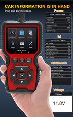 OBD2 Scanner Live Data Professional Mechanic OBDII Diagnostic Code Reader Tool For Check Engine Light