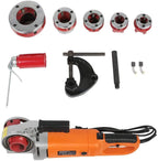 A sixx Pipe Threading Machine, Portable Ratchet Pipe Threader Kit, with 6 Dies for(US Standard 110V)